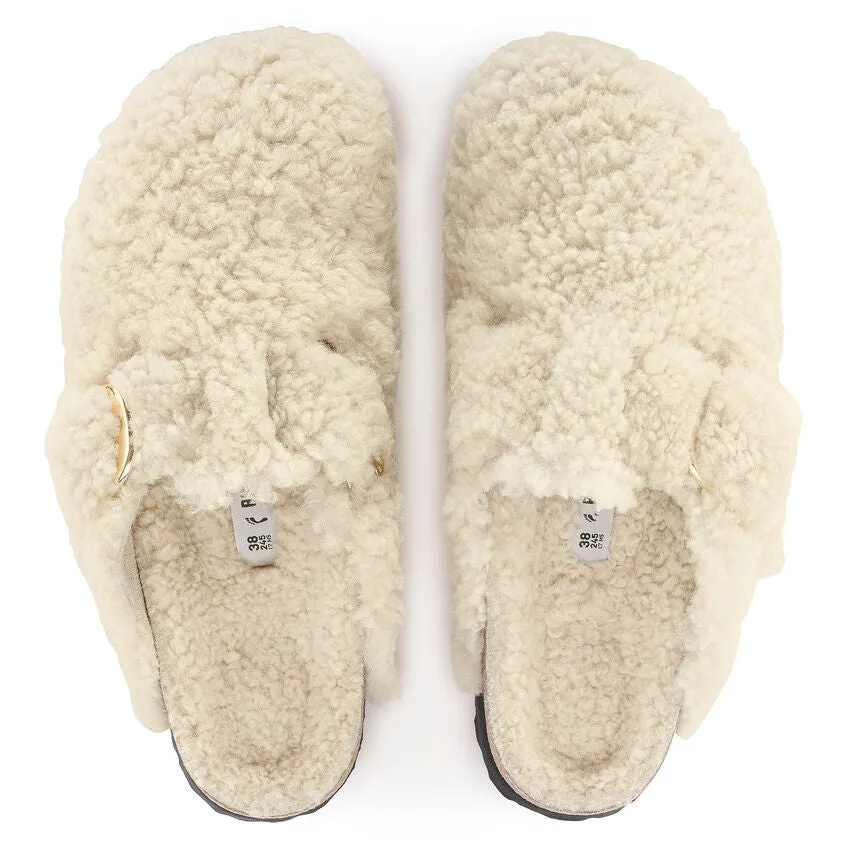 Boston Big Buckle Teddy - Eggshell Shearling||Boston à grosse bougle peluche - Fourrure coquille d'oeuf